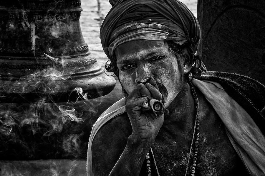 Smoking A Chilum In Maha Shivaratri Festival In Pashupatinath Temple - Kathmandu-nepal Photograph by Joxe Inazio Kuesta Garmendia