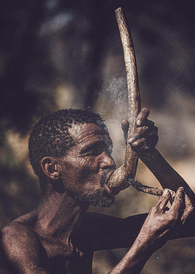 Pipe Photograph - Smoking Bushman by Marco Tagliarino