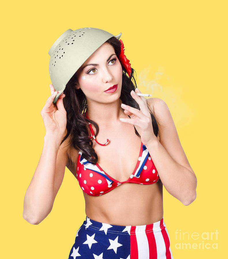 Smoking hot American military pin-up girl Photograph by Jorgo Photography
