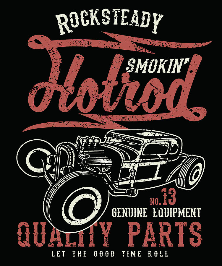 Smoking Hot Rod Digital Art by Long Shot