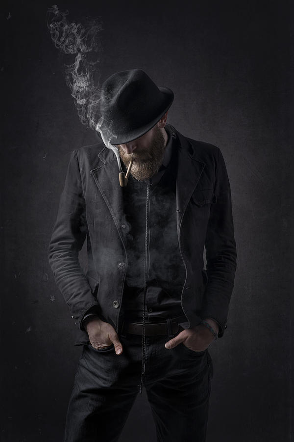 Hat Photograph - Smoking by Jose Garcia