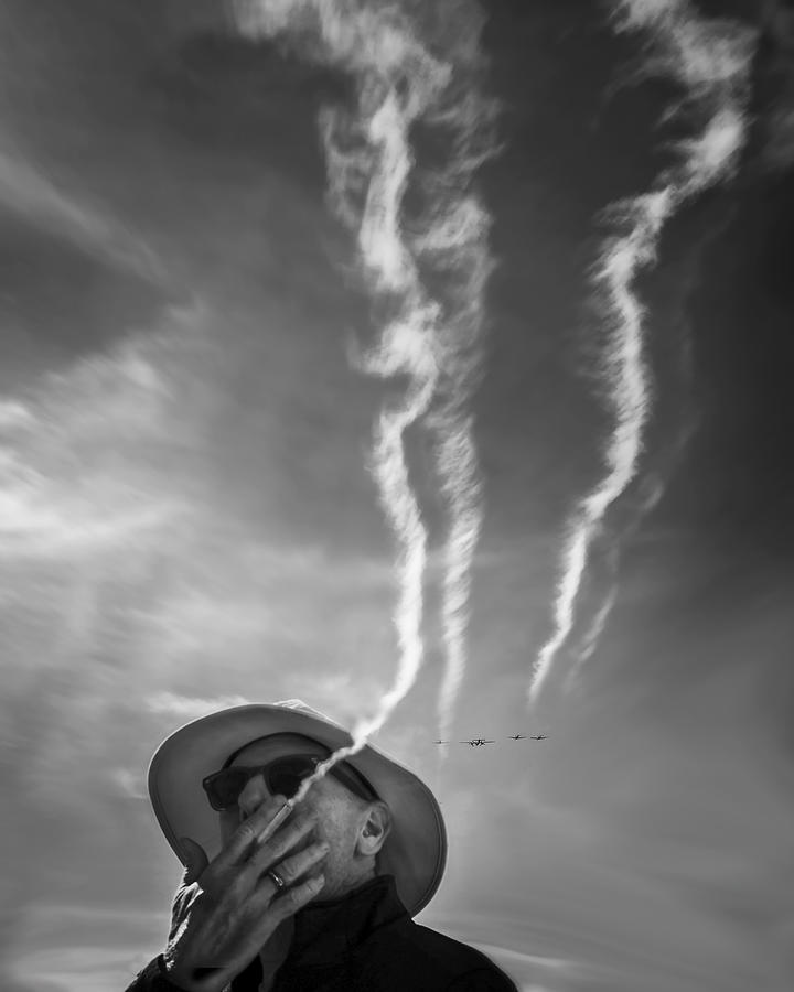 Contrast Photograph - Smoking by Leah Guo Contrast Photograph - Smoking by Leah Guo