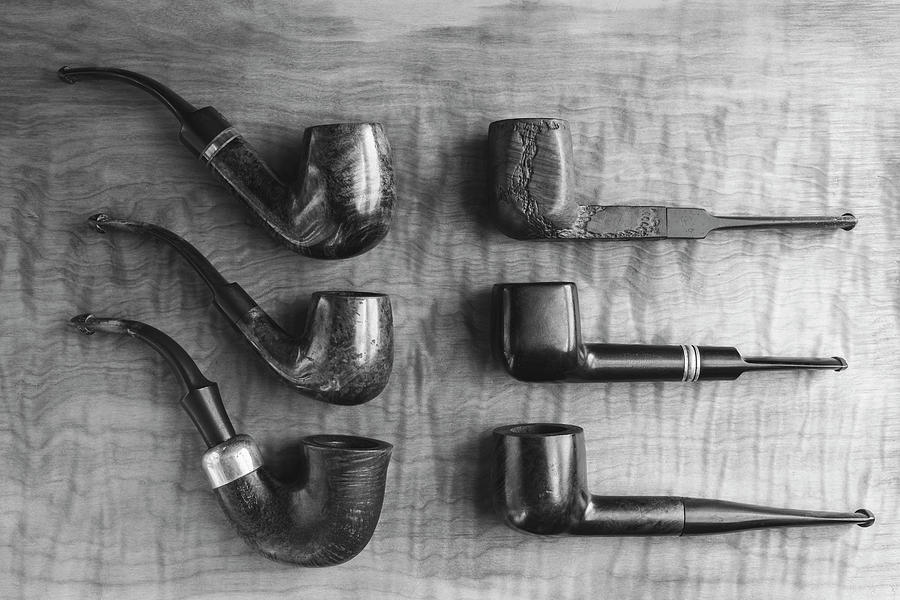 Smoking Pipes on Maple Wood Photograph by Andrew Pacheco