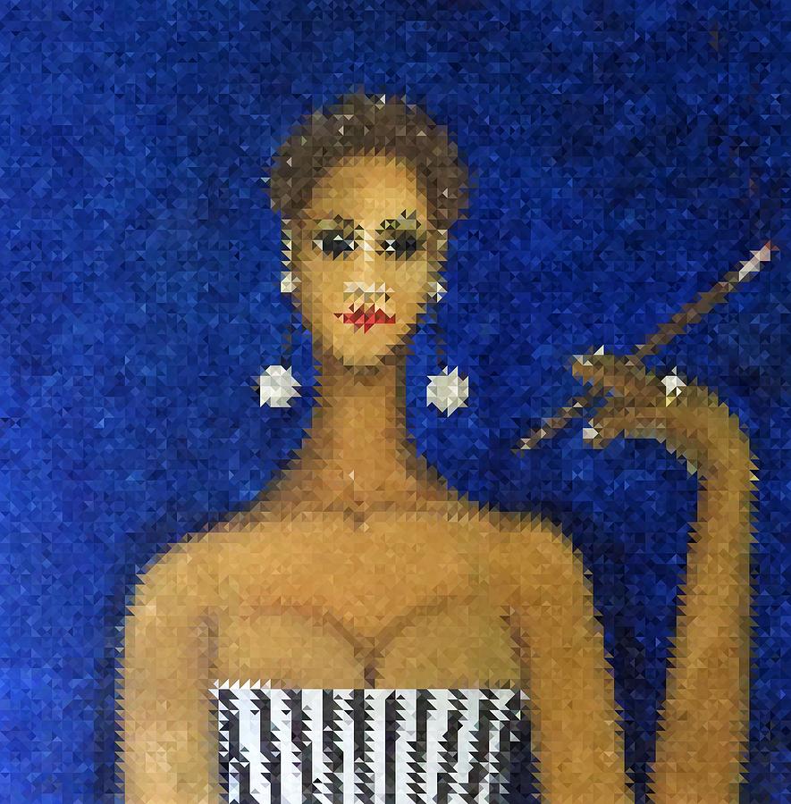 Smoking Woman Mosaic Mixed Media by Joan Stratton