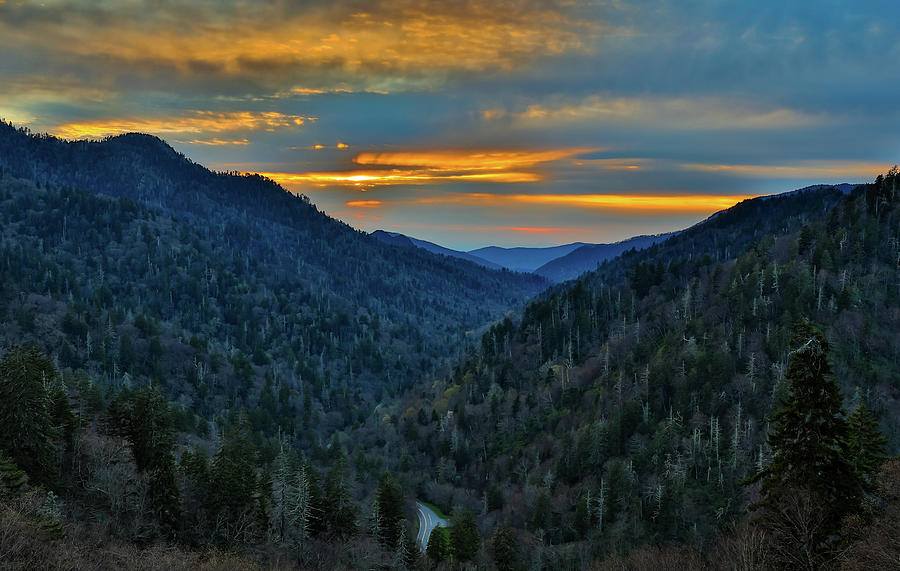 Smoky Mountain Sunset From Morton Overlook Photograph by Dan Sproul