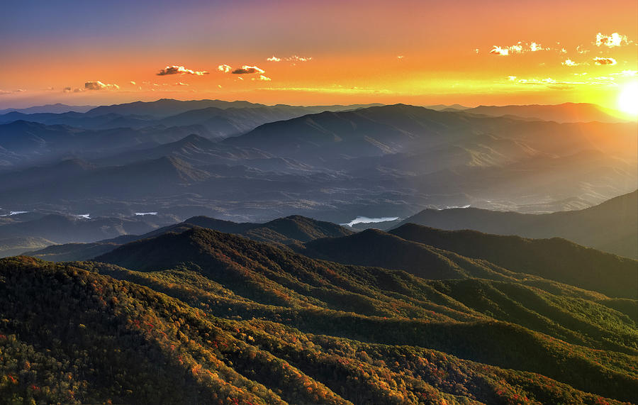 Fall Photograph - Smoky Mountains Sunset by Jonathan Ross