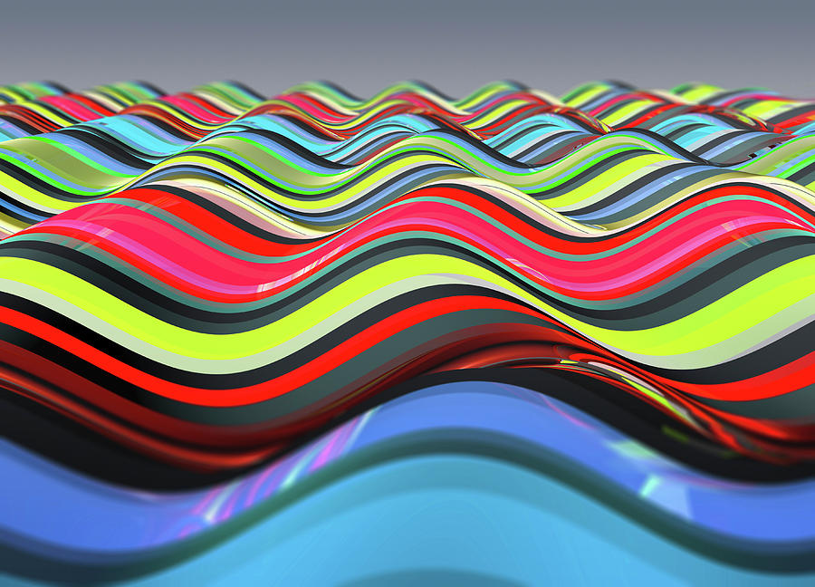 Smooth Multi Colored Striped Wave Photograph by Ikon Images