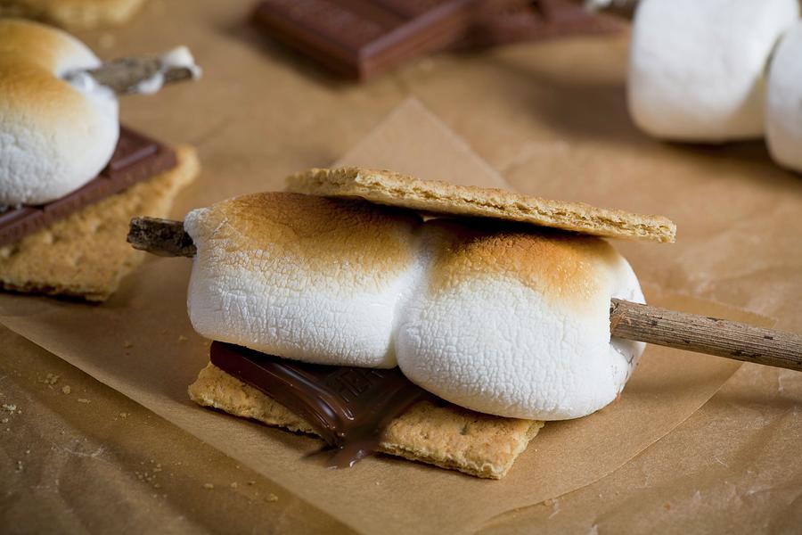 Smores With Toasted Marshmallows Photograph by John Gagne