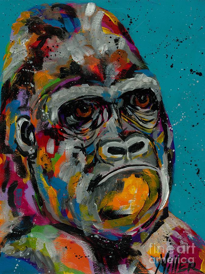 Gorilla Painting - Smug by Tracy Miller