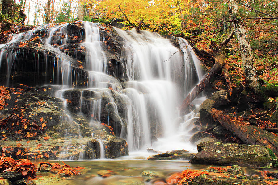 Smugglers Notch Waterfall Landscape Photograph by C.h.diegel Photography