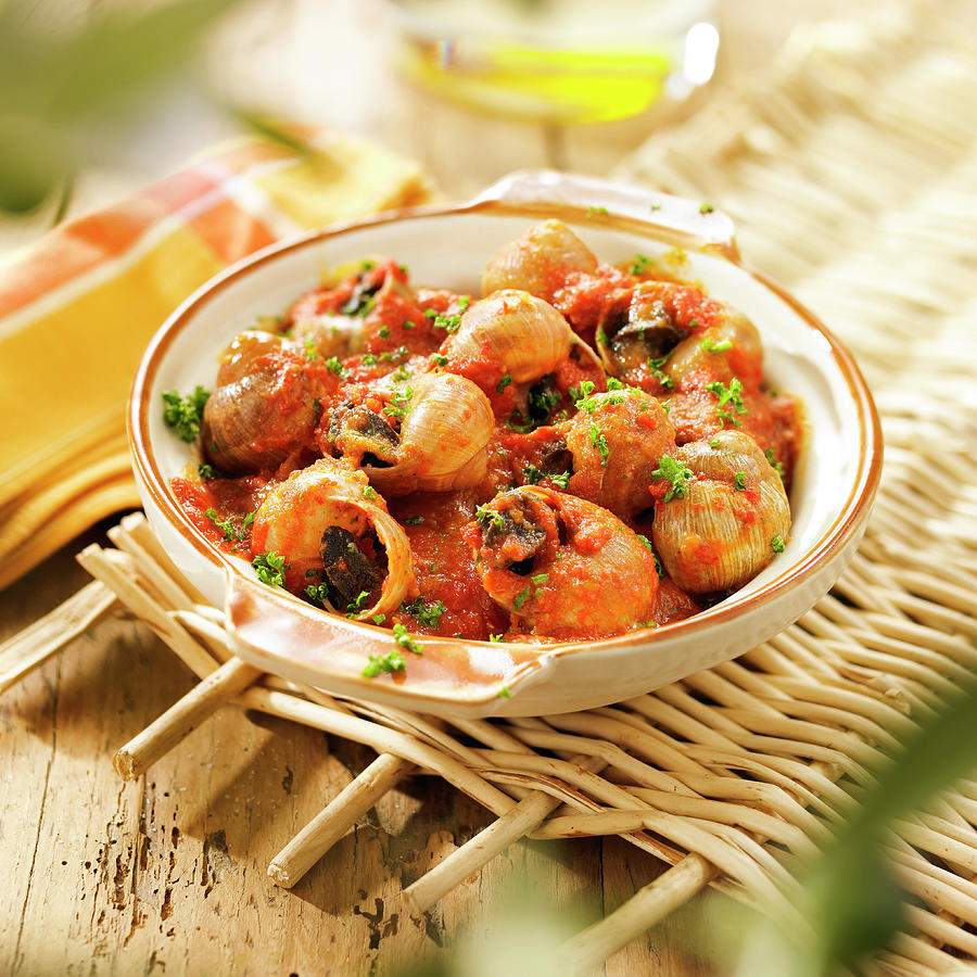 Snails In Tomato Sauce Photograph by A Point Studio