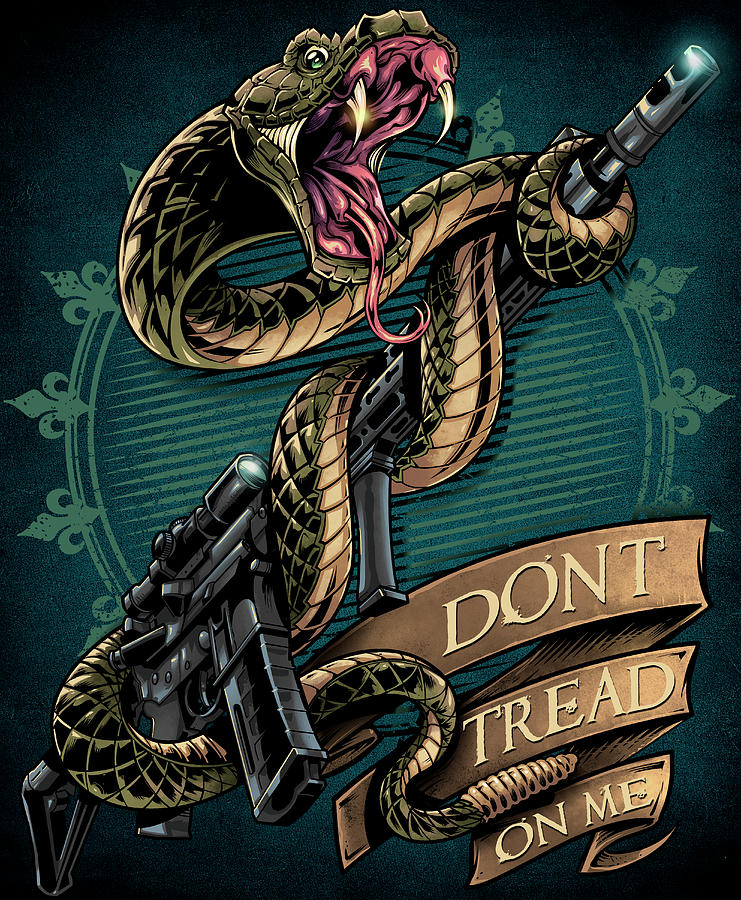 Typography Digital Art - Snake And Rifle T-shirt Template by Flyland Designs