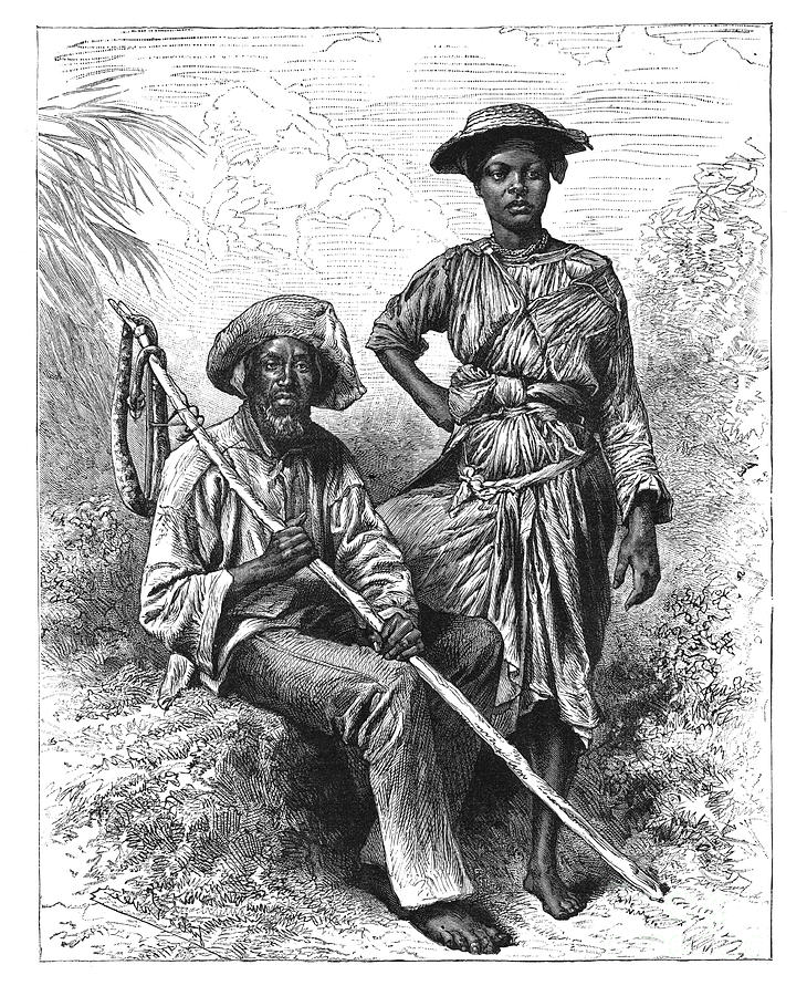 Snake Catcher And Charcoal Girl Drawing by Print Collector - Fine Art