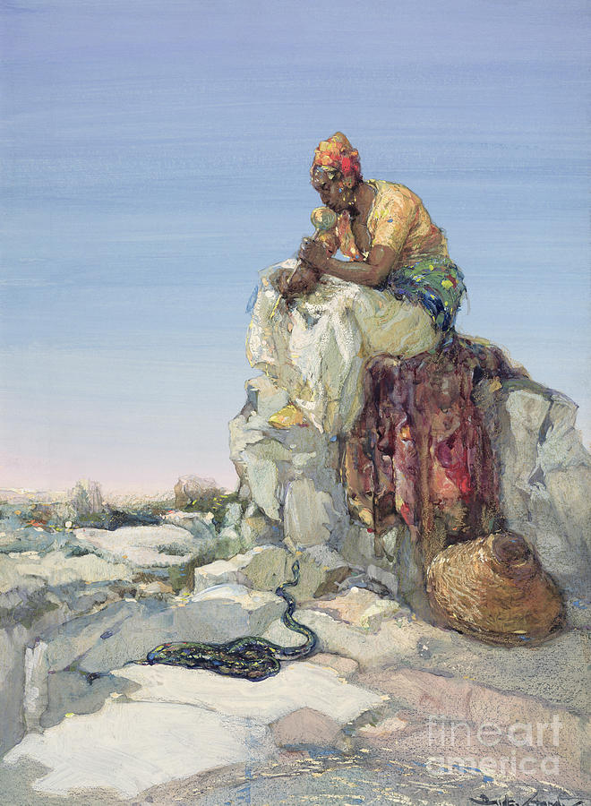 Snake Charmer, 1900 Painting by Dudley Hardy