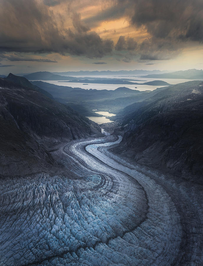 Valley Photograph - Snake Glacier by James S. Chia