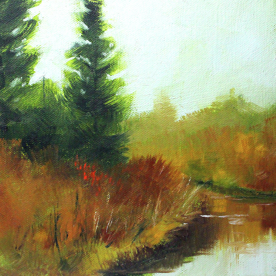 Snake Lake Landscape Painting by Nancy Merkle