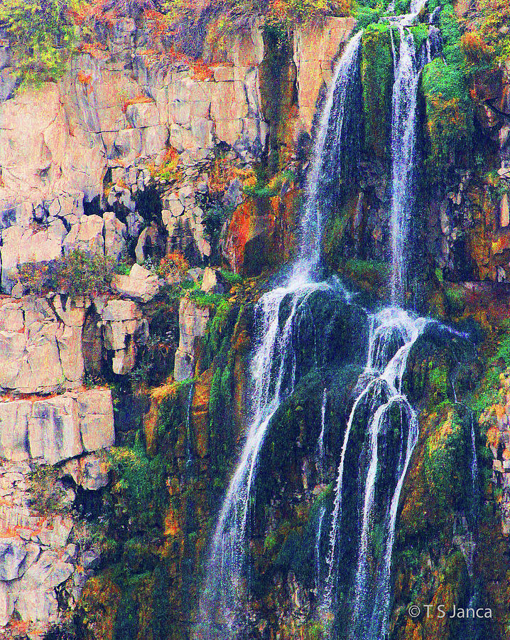 Snake River Side Waterfall Digital Art by Tom Janca