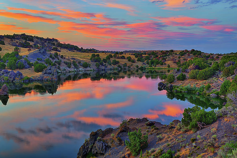 Snake River Twilight Reflections Photograph