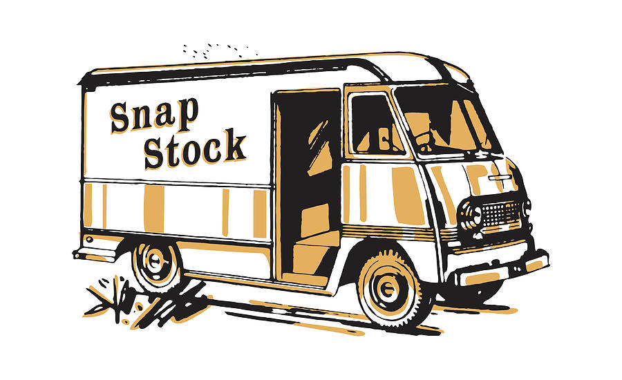 Transportation Drawing - Snap Stock Van by CSA Images