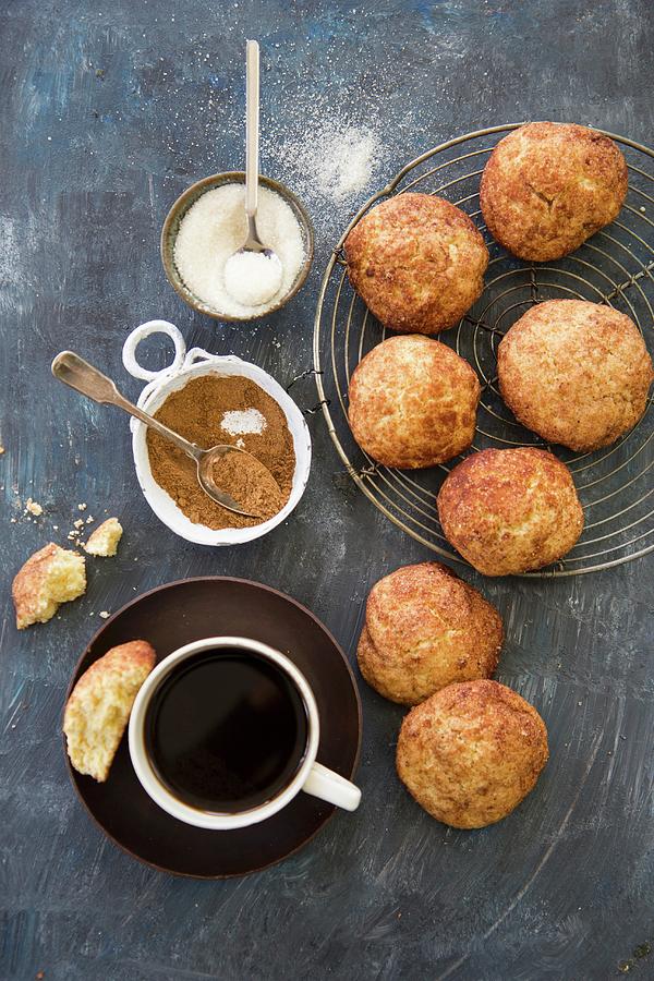 Snickerdoodles cinnamon Cookies, Usa, Served With Coffee Photograph by Patricia Miceli