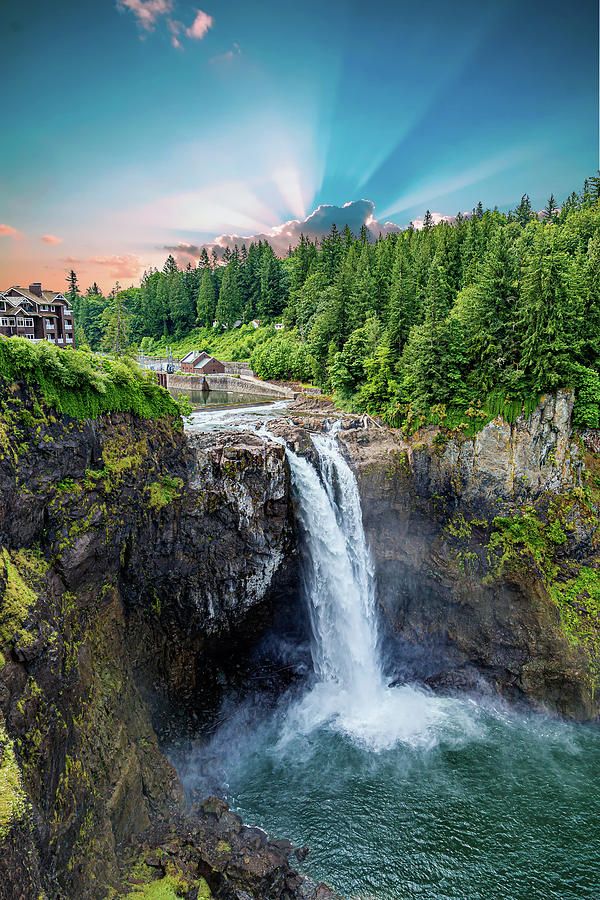 Snoqualmie Falls with Sunlight Photograph by Darryl Brooks