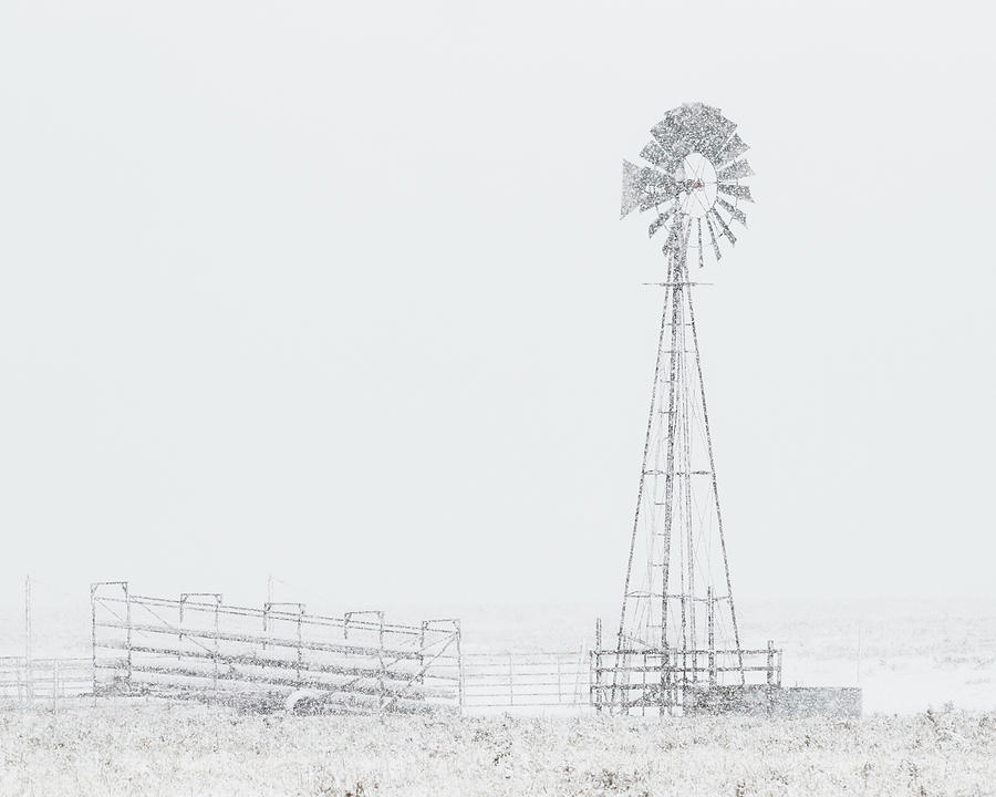 Snow and Windmill 03 Photograph by Rob Graham