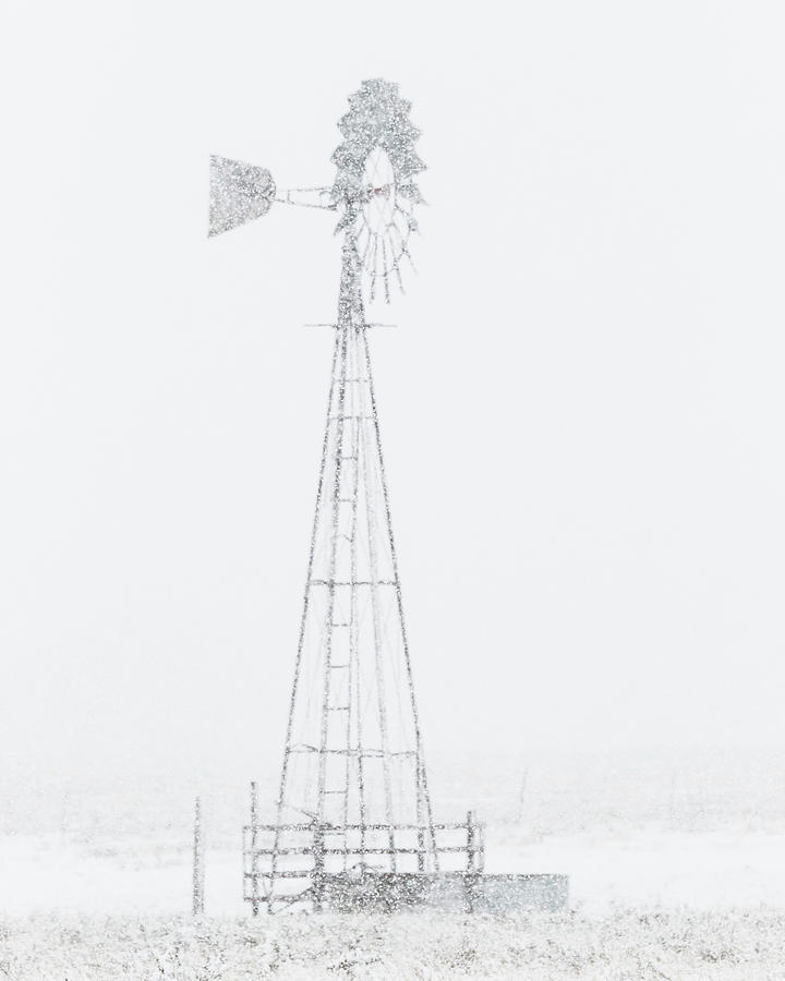 Snow and Windmill 04 Photograph by Rob Graham
