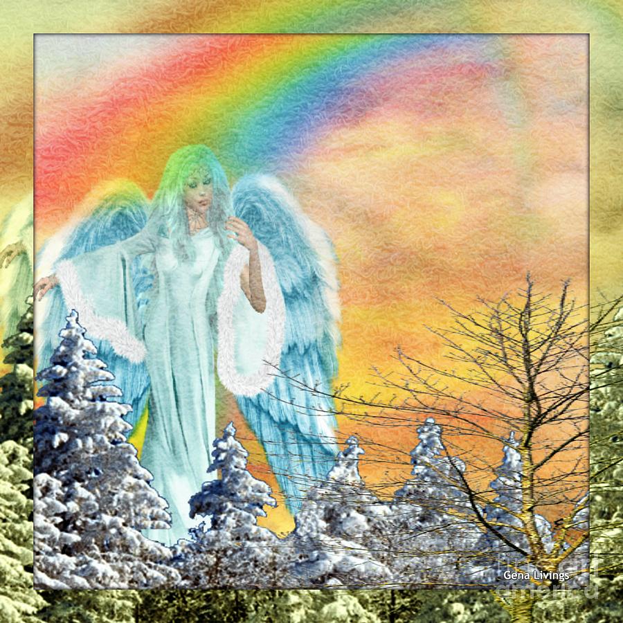 Snow Angel Mirrored Digital Art by Gena Livings