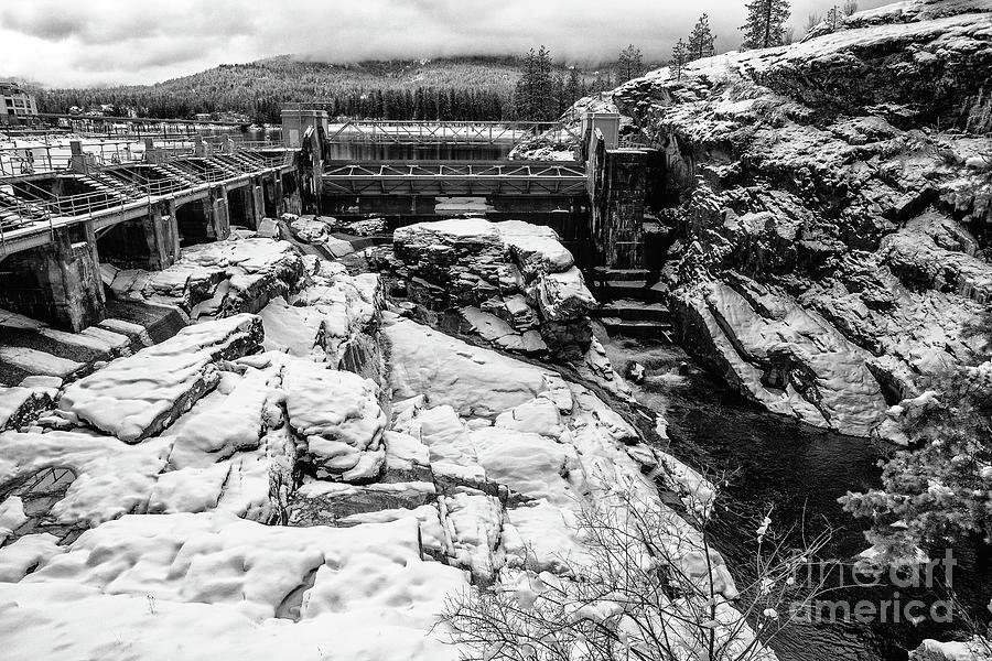 Snow at Post Falls Dam Photograph by Matthew Nelson