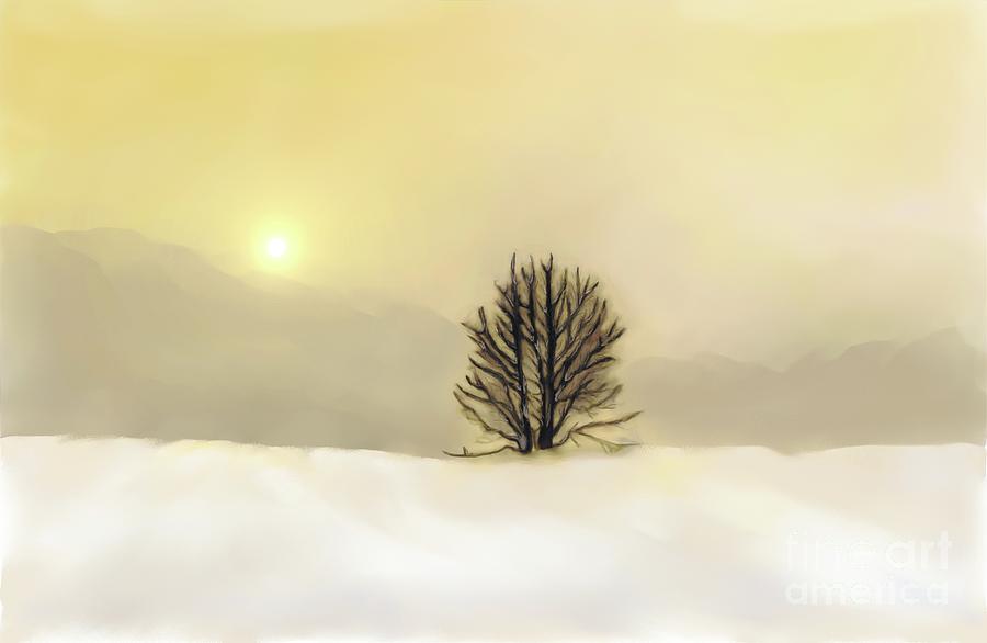 Snow at Sunset Painting by Ana Borras
