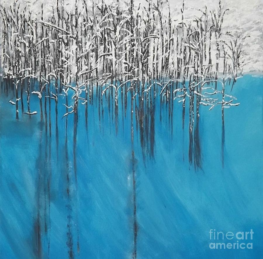 Snow Blue Painting by Denise Morgan