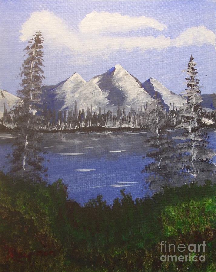Snow cap mountain - 090 Painting by Raymond G Deegan