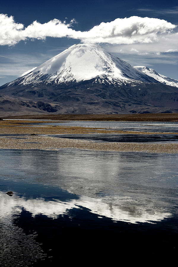 Snow Capped Parinacota Volcano Photograph by © Santiago Urquijo