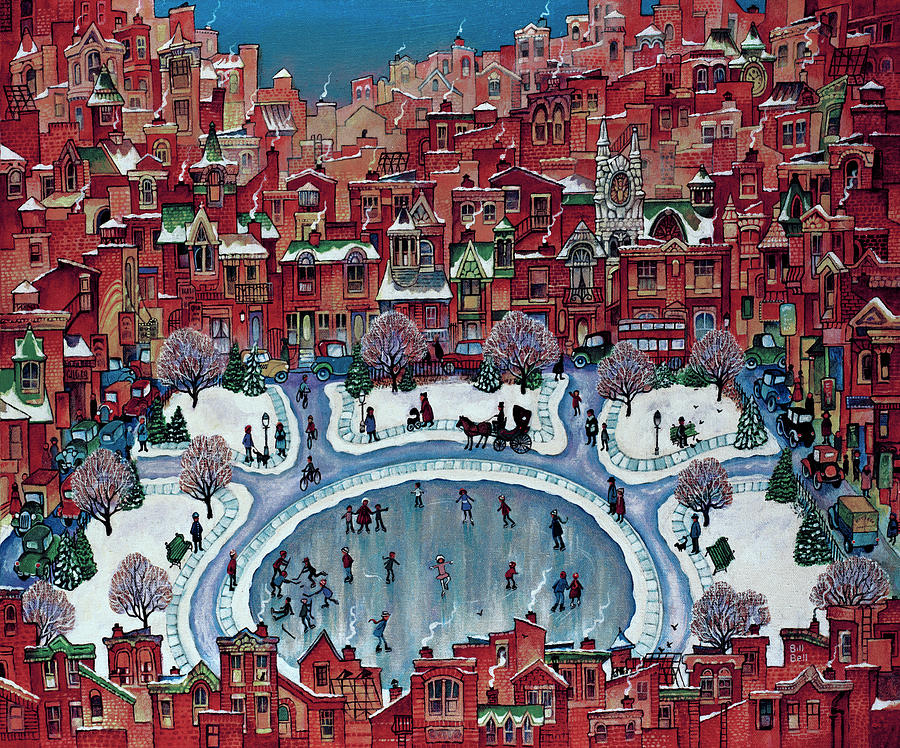 Winter Painting - Snow City (no Snow) by Bill Bell