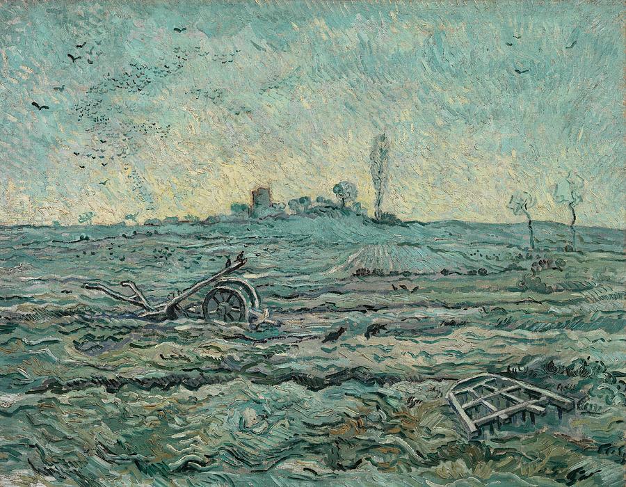 Snow-Covered Field with a Harrow -after Millet-. Painting by Vincent van Gogh -1853-1890- Snow-Covered Field with a Harrow -after Millet-. Painting by Vincent van Gogh -1853-1890-