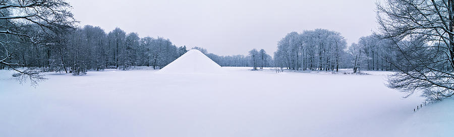 Snow covered lake pyramid Photograph by Sun Travels