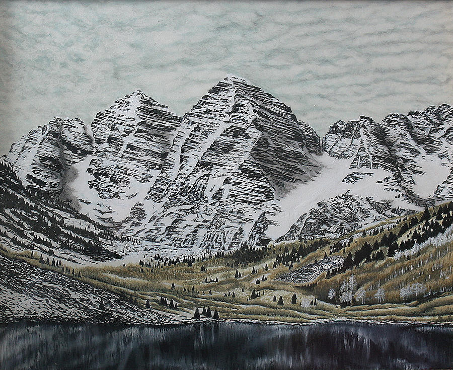Mountain Mixed Media - Snow Covered Mountains by Maurice Johnson