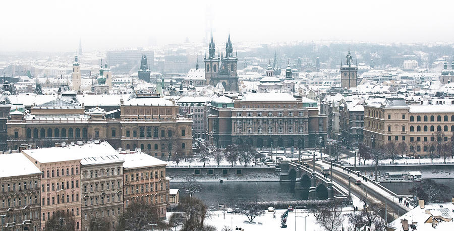 Snow Covered Prague Photograph by Nadia Casey Photo