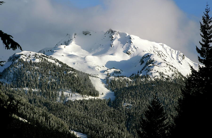Snow-covered Whistler Mountains Peak Photograph by Judy Bishop - The Travelling Eye