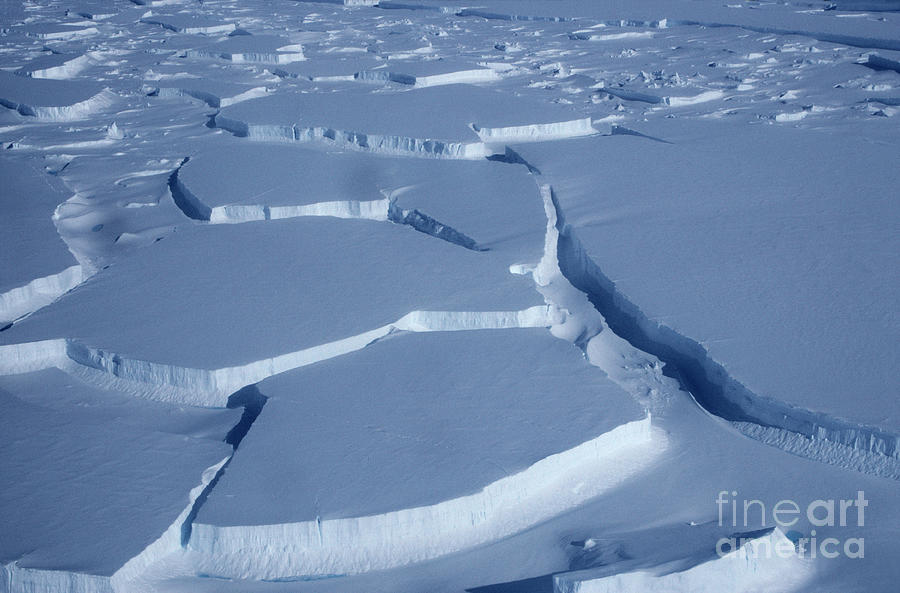 Snow Crevasses Photograph by British Antarctic Survey/science Photo Library