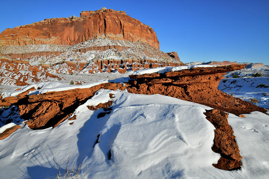 Snow Drifts in Capitol Reef NP Photograph by Ray Mathis
