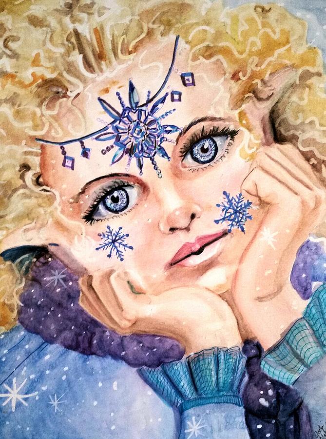 Snow elf Drawing by Jodi Mahaffey | Fine Art America