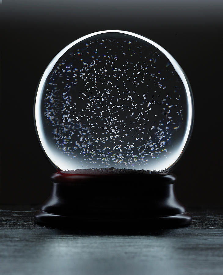 Snow Falling In Darkly Lit Snowglobe Photograph by Steve Bronstein Snow Falling In Darkly Lit Snowglobe Photograph by Steve Bronstein