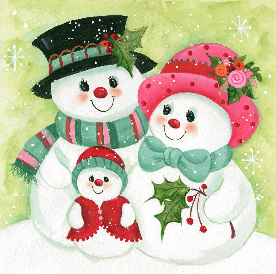 Snow Family Painting by Beverly Johnston - Fine Art America