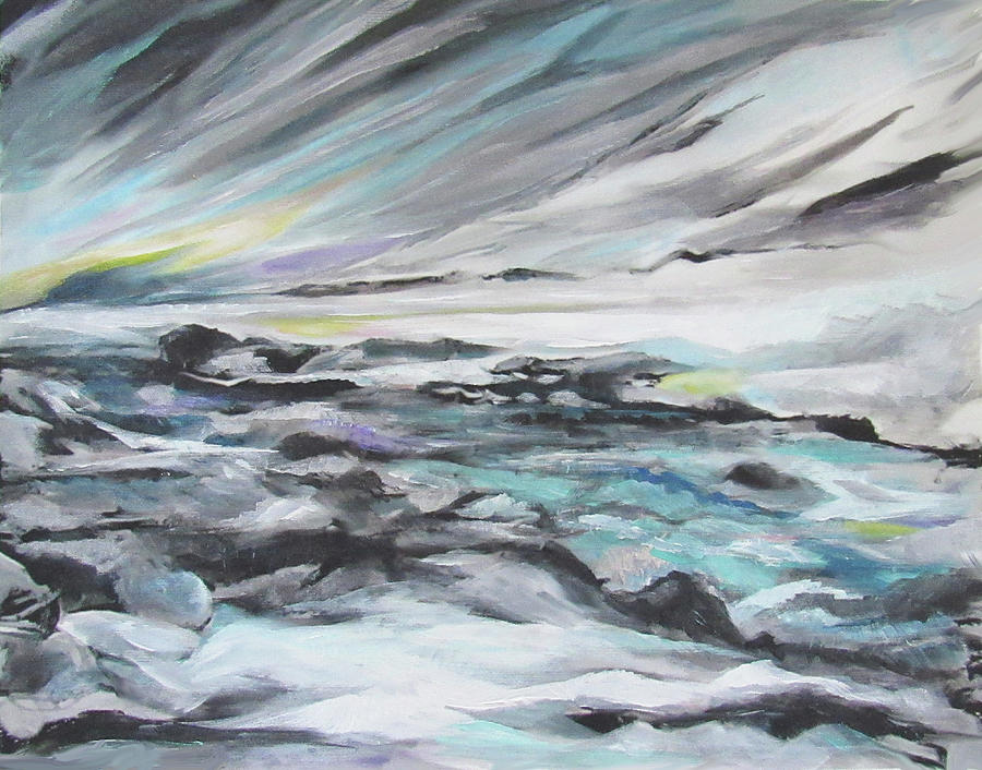 Snow Flow Painting by Jean Batzell Fitzgerald
