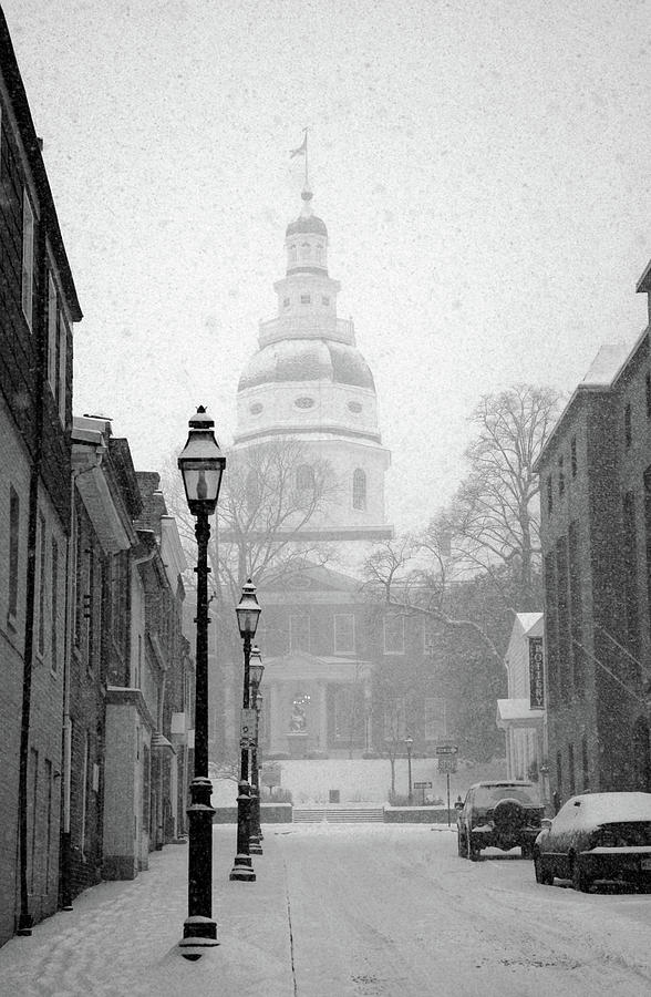 Snow in Annapolis Photograph by Mark Duehmig