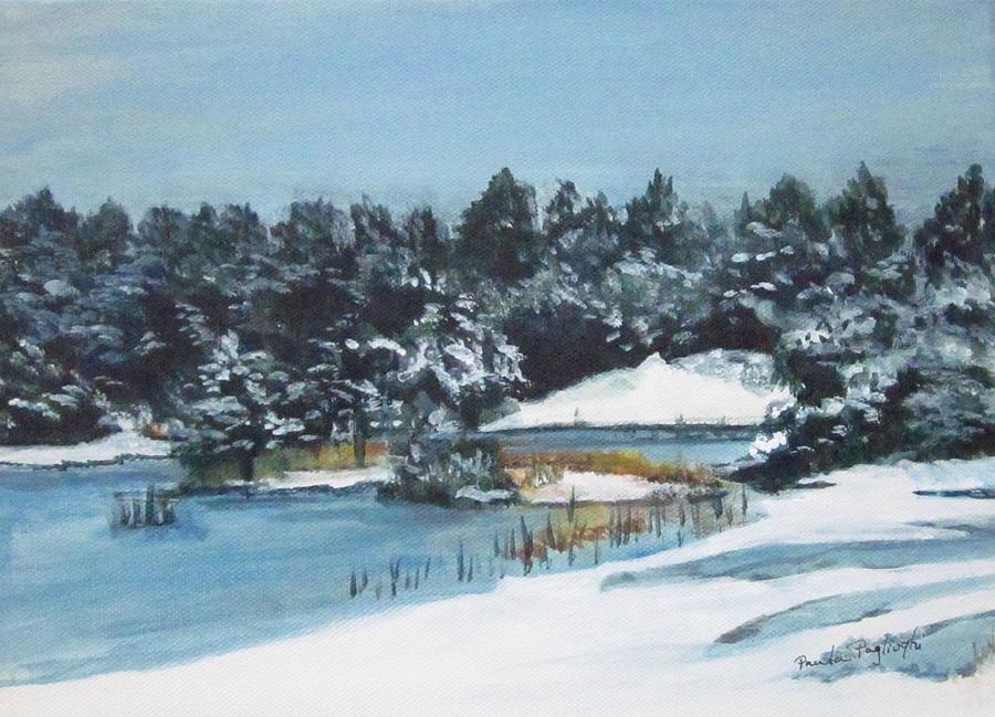 Snow in Cape May Court House Painting by Paula Pagliughi