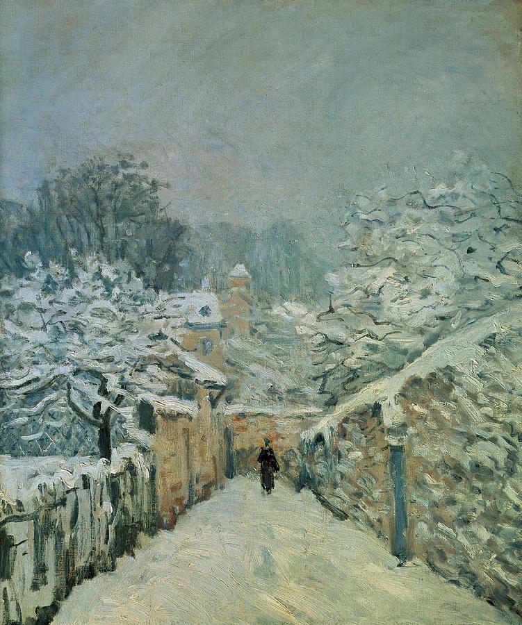 Alfred Sisley Painting - Snow in Louveciennes, 1878, Oil on canvas, 61 x 50,5 cm. by Alfred Sisley -1839-1899-