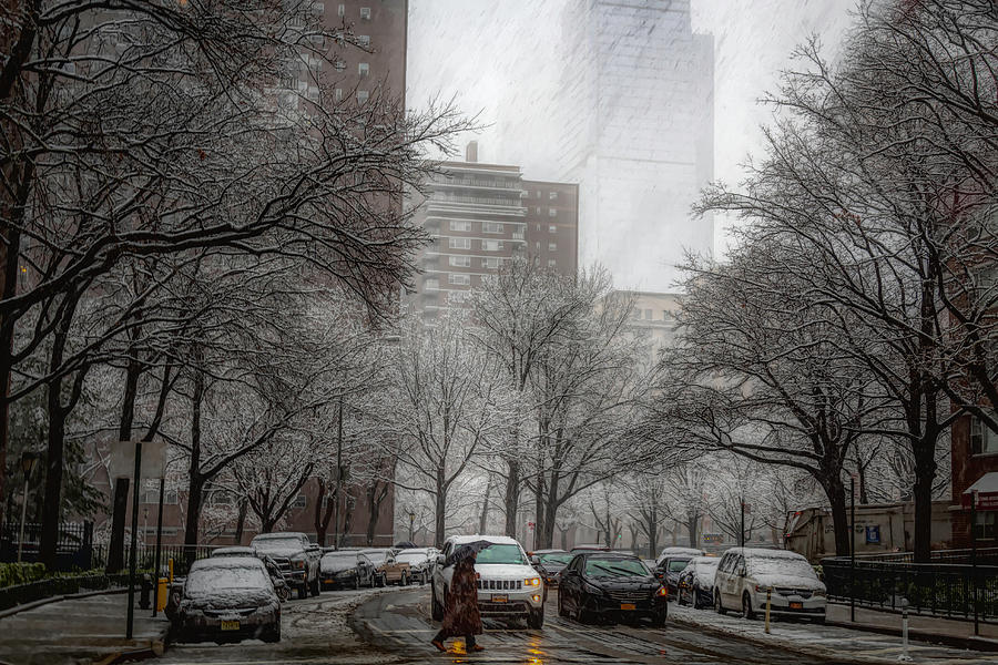 Snow in the City Photograph by Alison Frank
