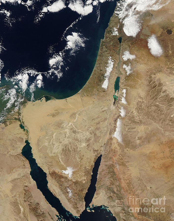 Snow in the Middle East Photograph by NASA Goddard Space Flight Center